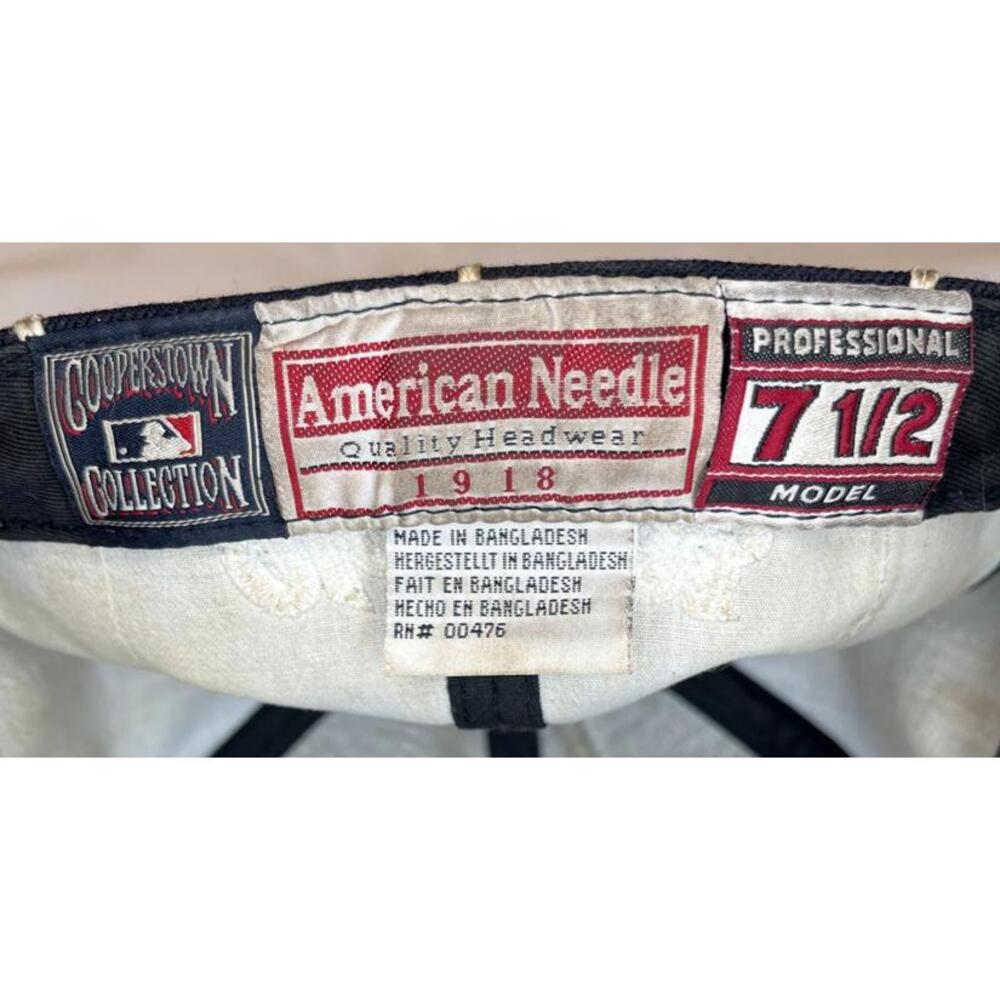 American Needle MLB Wool New York Yankees Pin Stripe Fitted Hat 7 1/2 ~ Vintage - Picture 5 of 6